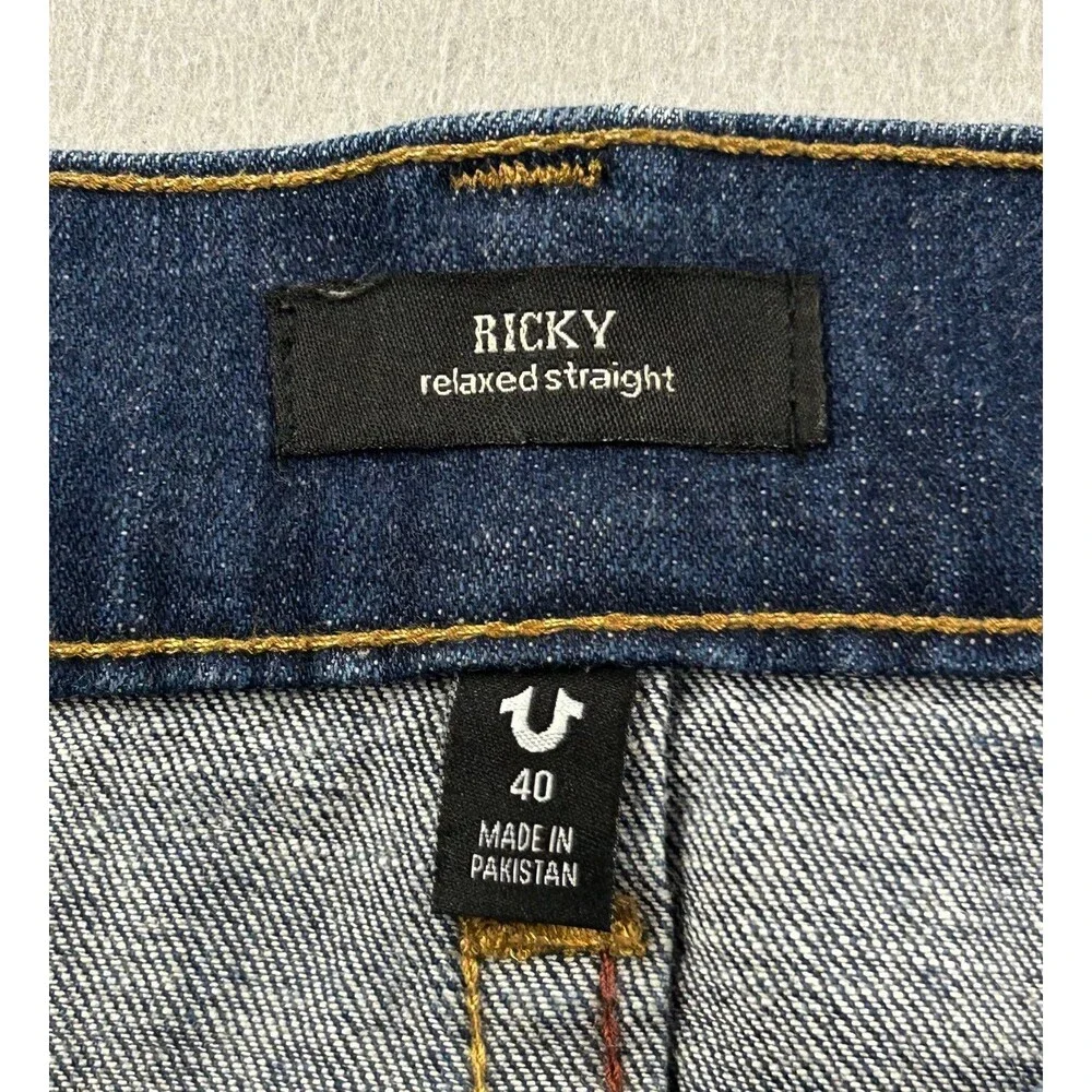 True Religion Mens Ricky Relaxed Straight Denim Jeans Size 40